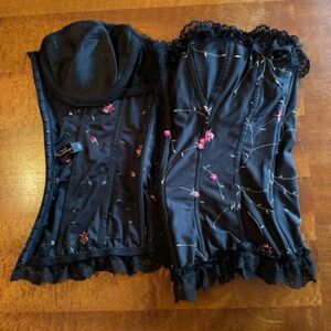 Vintage Victoria's Secret Corset Rose Embroidered Strapless Bustier Size 36C EUC